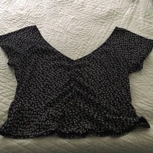 Black floral shirt v neck